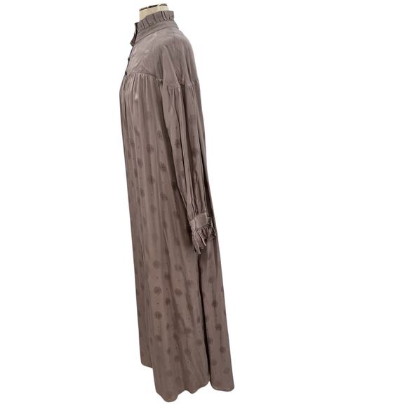 Sandra Mansour x H&M Jacquard Oversized Maxi Dress Kaftan Tan Size Large - Picture 8 of 16